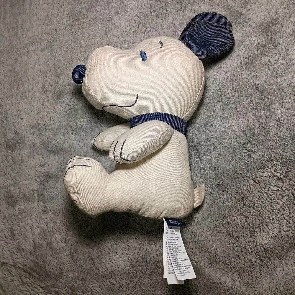 American Eagle Limited Edition Denim Snoopy Peanuts 8” Plush Stuffed Animal Rare
